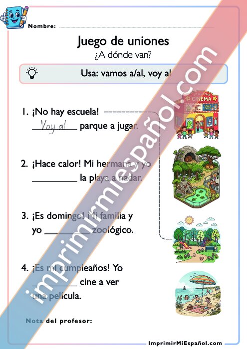 ¿A dónde van? – Verbo ir