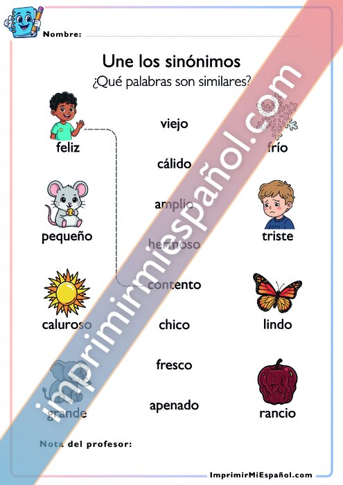 Une los sinónimos