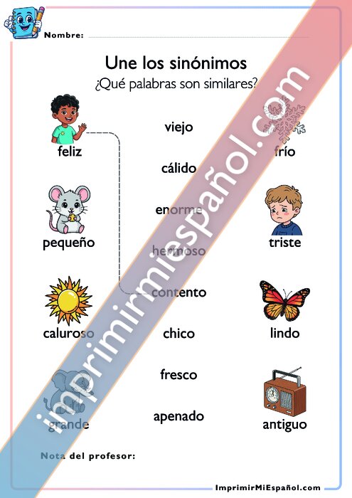 Une los sinónimos