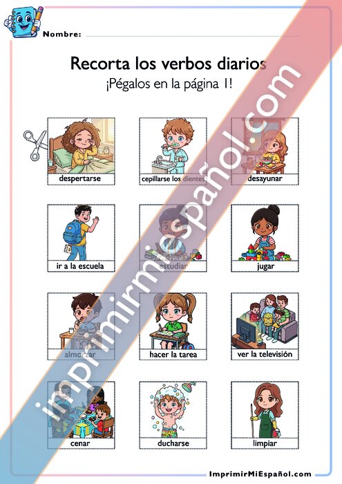 Mi rutina diaria – Recortar y pegar