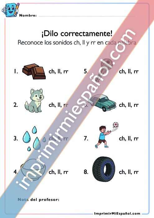 Los dígrafos – ch, ll y rr