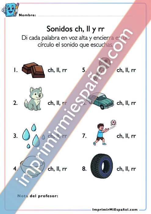 Sonidos – ch, ll y rr