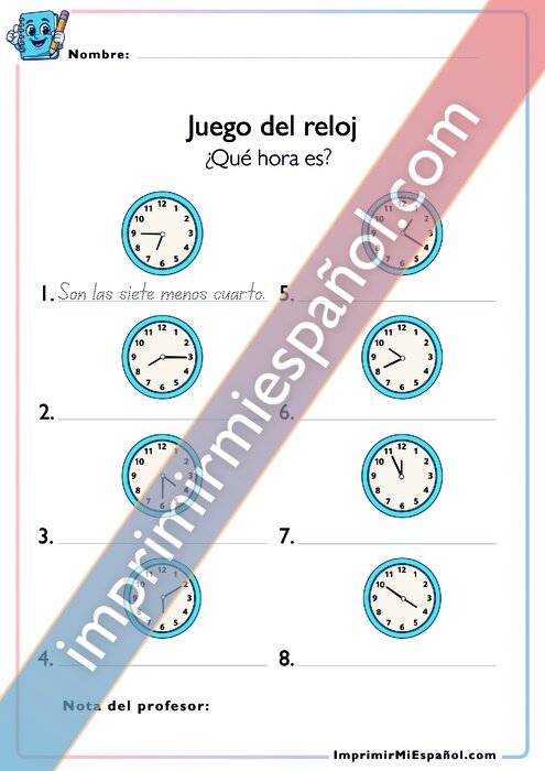 Juego del reloj