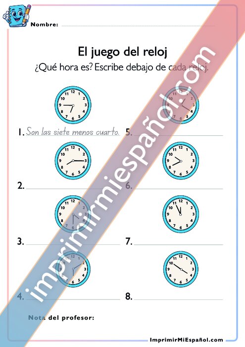 El juego del reloj
