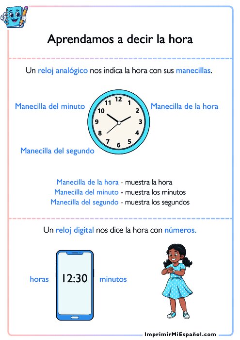 Aprendamos a decir la hora