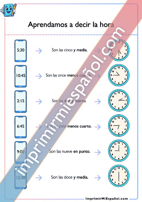 Aprendamos a decir la hora - 2