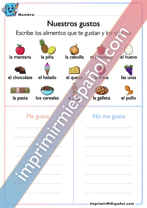 Me gusta / No me gusta: los alimentos
