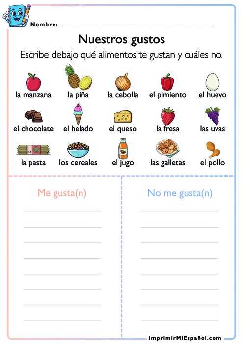 Nuestros gustos - Comida
