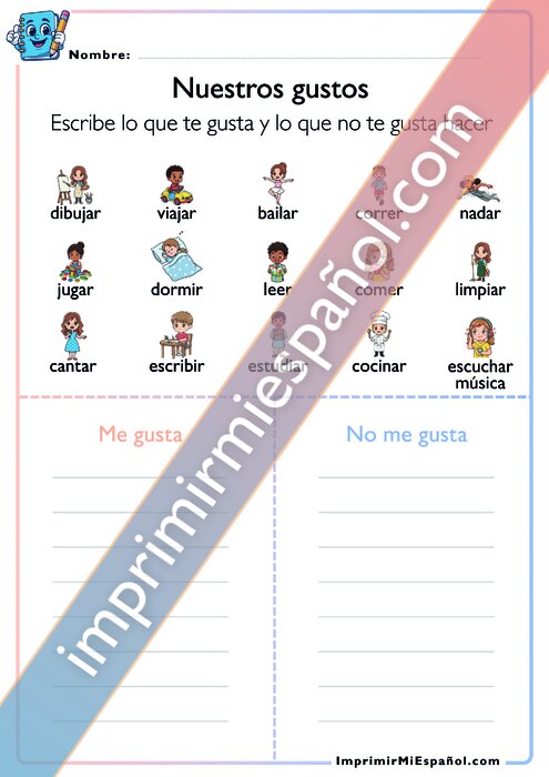 Me gusta/ No me gusta: verbos