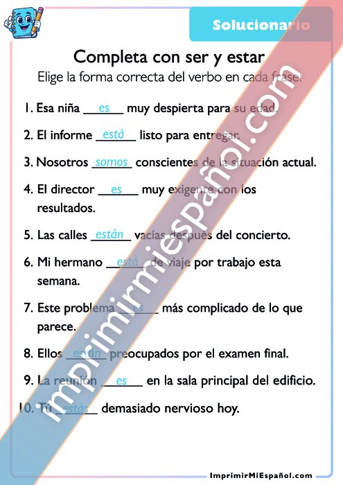 Clave de respuestas