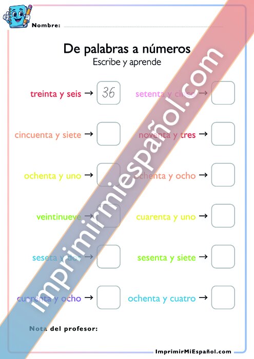 De palabras a números