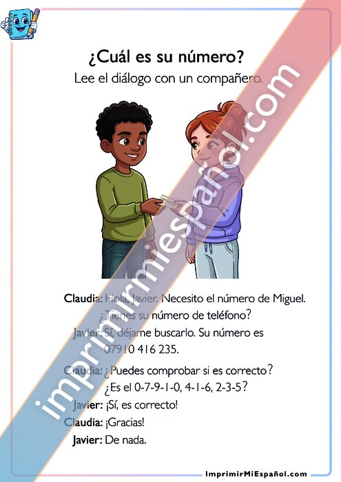 Diálogo: Cuál es su número