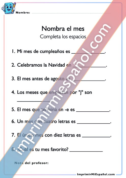 Los meses del año