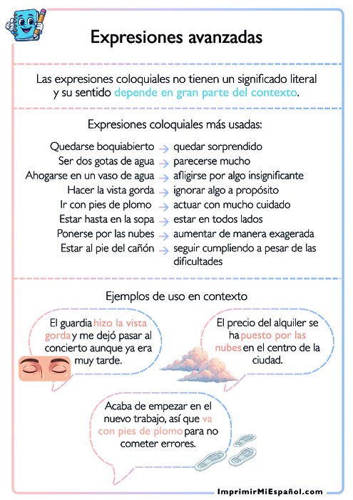 Expresiones coloquiales avanzadas