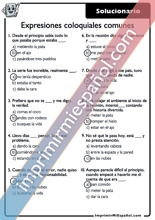 Clave de respuestas