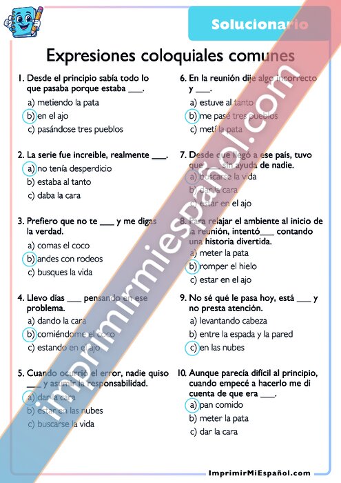 Clave de respuestas