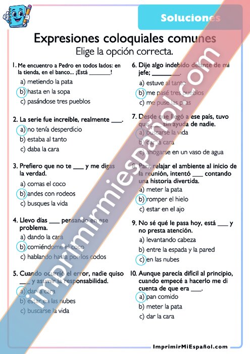 Clave de respuestas