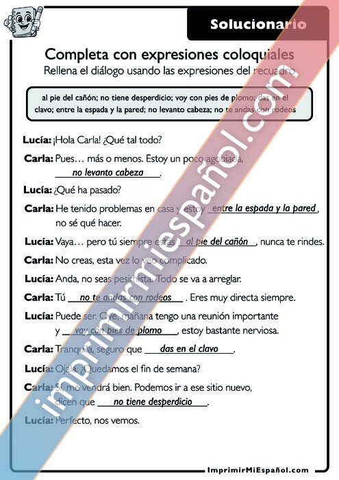 Clave de respuestas