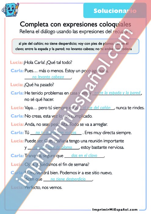 Clave de respuestas