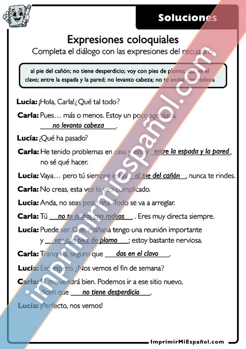 Clave de respuestas