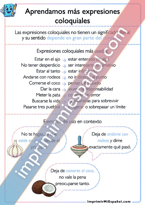 Aprendamos más expresiones coloquiales