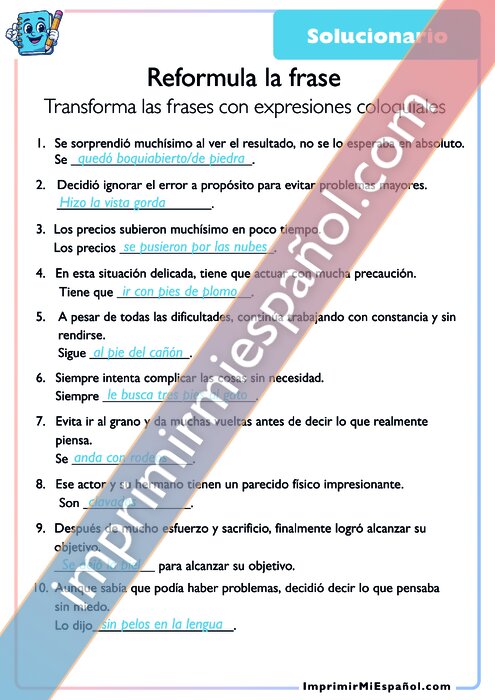 Clave de respuestas