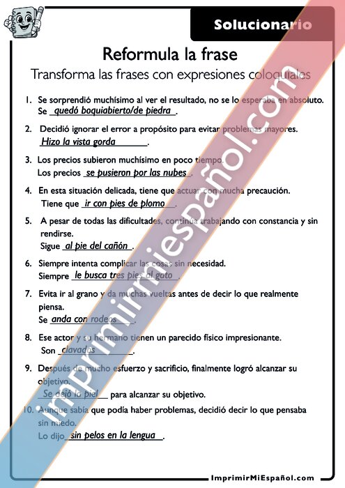 Clave de respuestas