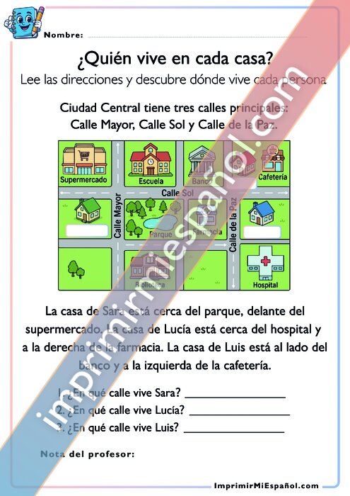 Quién vive en cada casa – Las direcciones