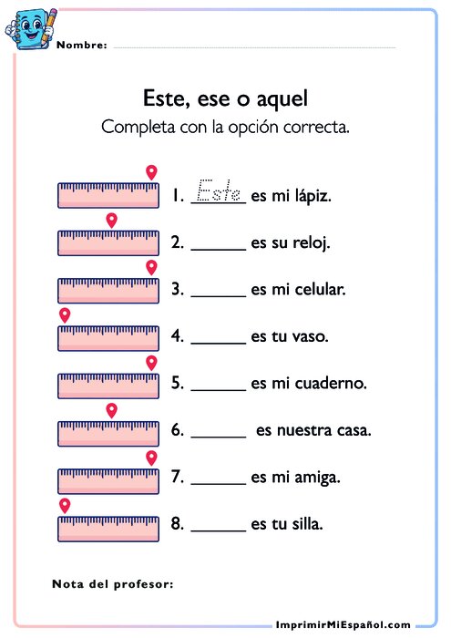 Este, ese o aquel – Los demostrativos