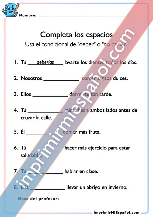 Usar "deber" y "no deber"