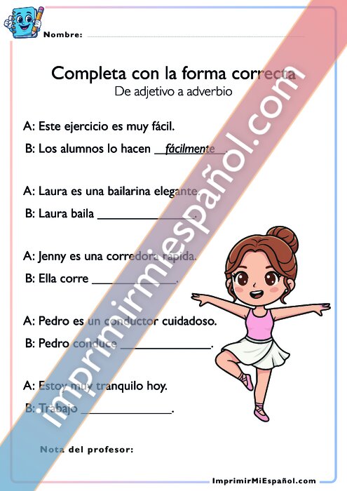 De adjetivo a adverbio