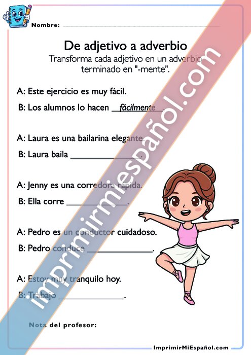 De adjetivo a adverbio