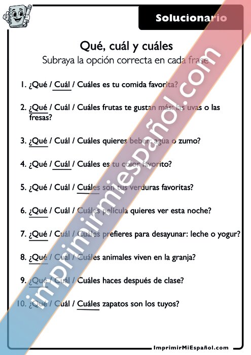 Clave de respuestas