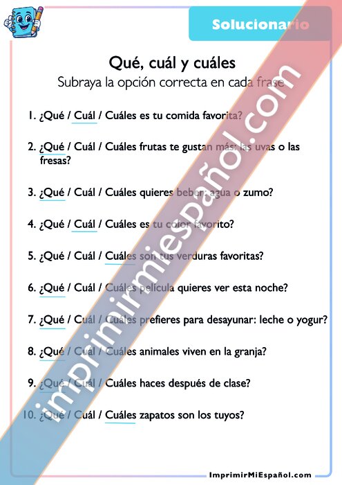 Clave de respuestas