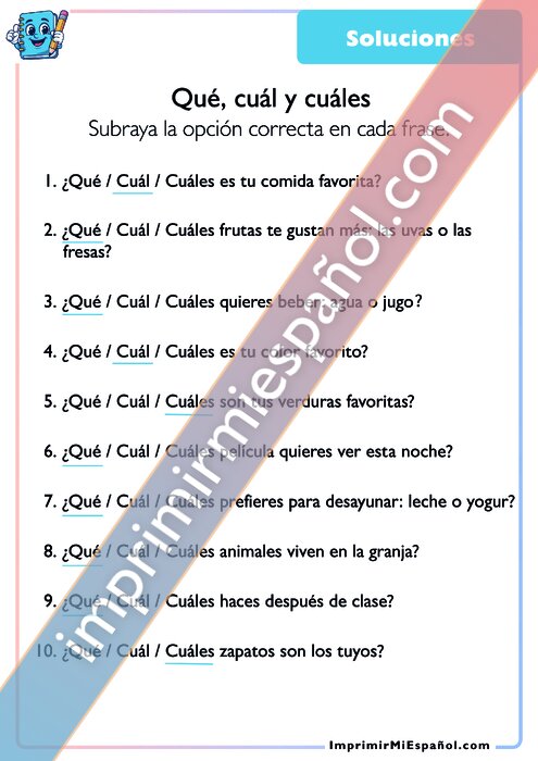 Clave de respuestas