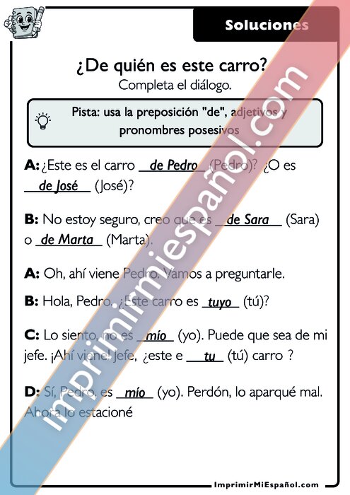Clave de respuestas