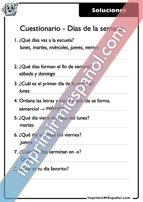 Clave de respuestas