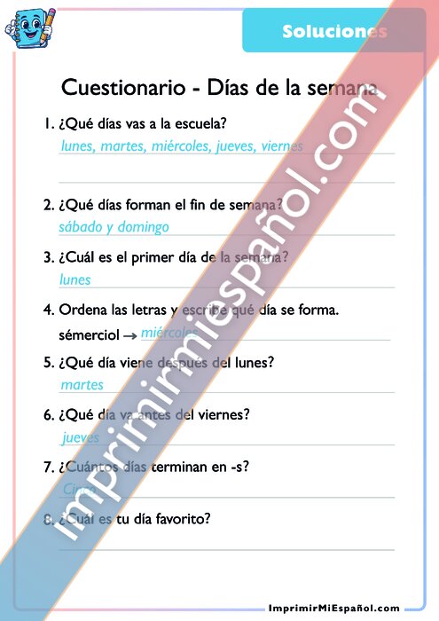 Clave de respuestas