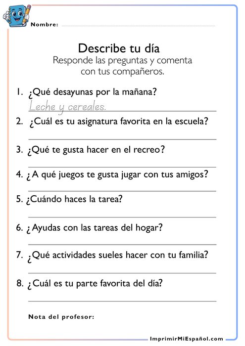 Describe tu día