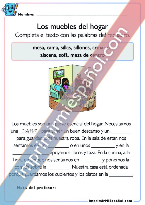 Los muebles del hogar