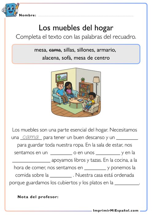 Los muebles del hogar