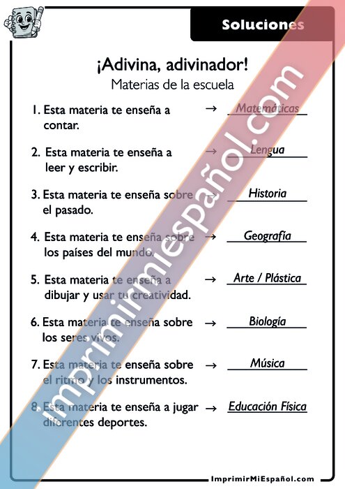 Clave de respuestas