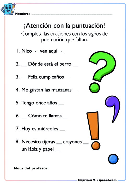 ¡Atención con la puntuación!