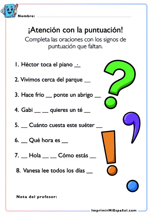 ¡Atención con la puntuación!  - 2