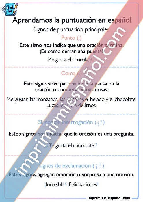 Aprendamos la puntuación en español
