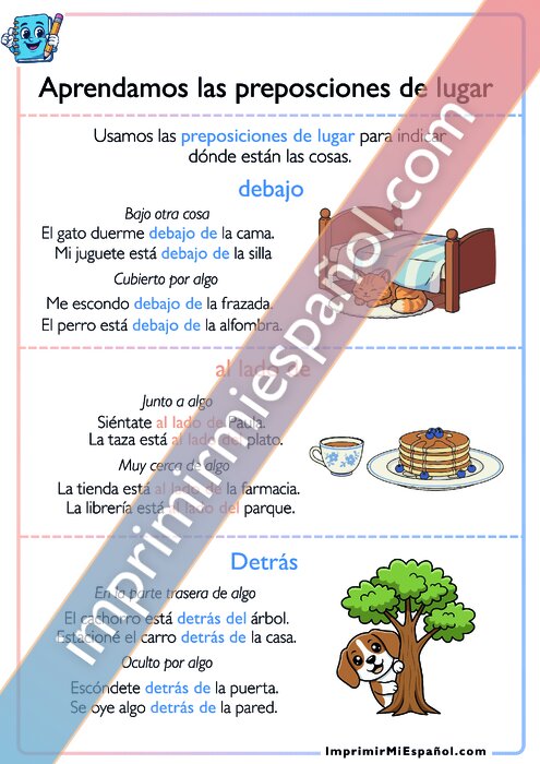 Aprendamos las preposciones de lugar