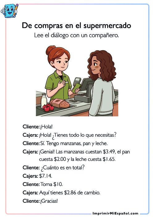 De compras en el supermercado - Diálogo