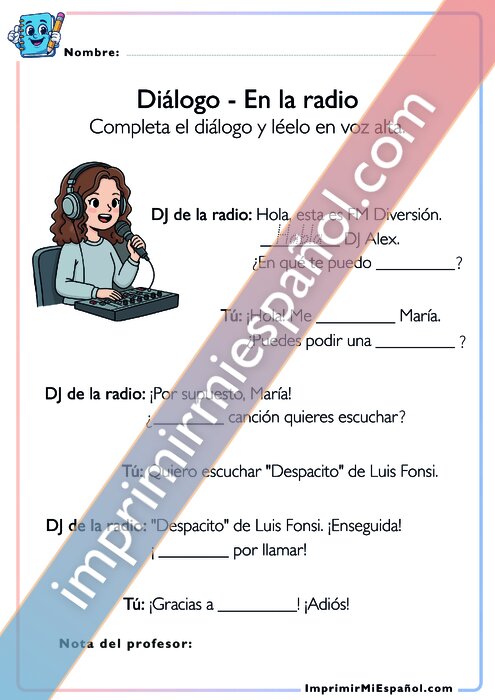 Diálogo - En la radio