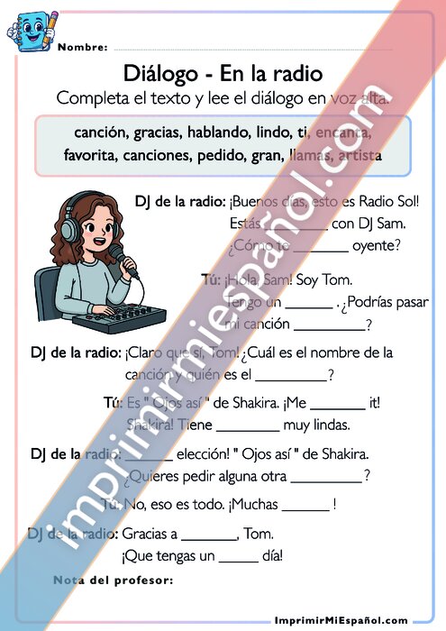 Diálogo - En la radio - 2