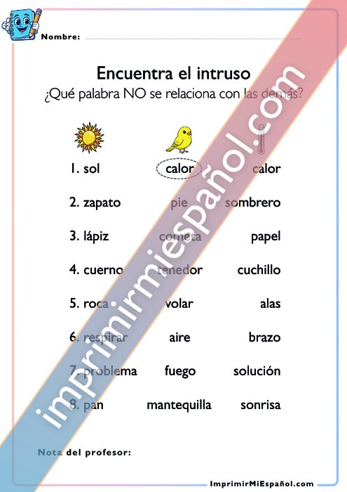 Encuentra el intruso